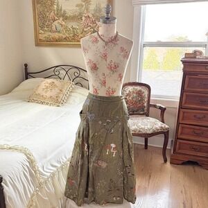woodland fairy skirt  70s handmade woodland print skirt